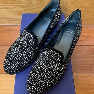 Stuart Weitzman Slipbeads Black Flats